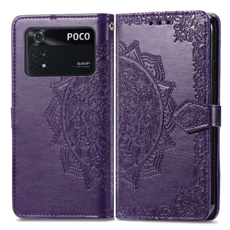 For Xiaomi Poco M4 Pro 4G Mandala Flower Embossed Flip Leather Phone Case