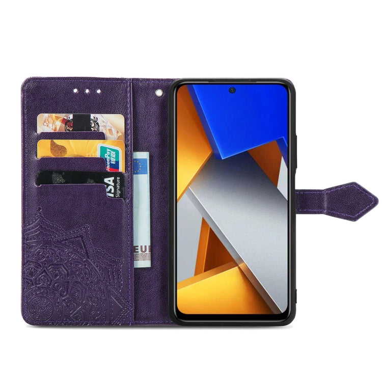 For Xiaomi Poco M4 Pro 4G Mandala Flower Embossed Flip Leather Phone Case