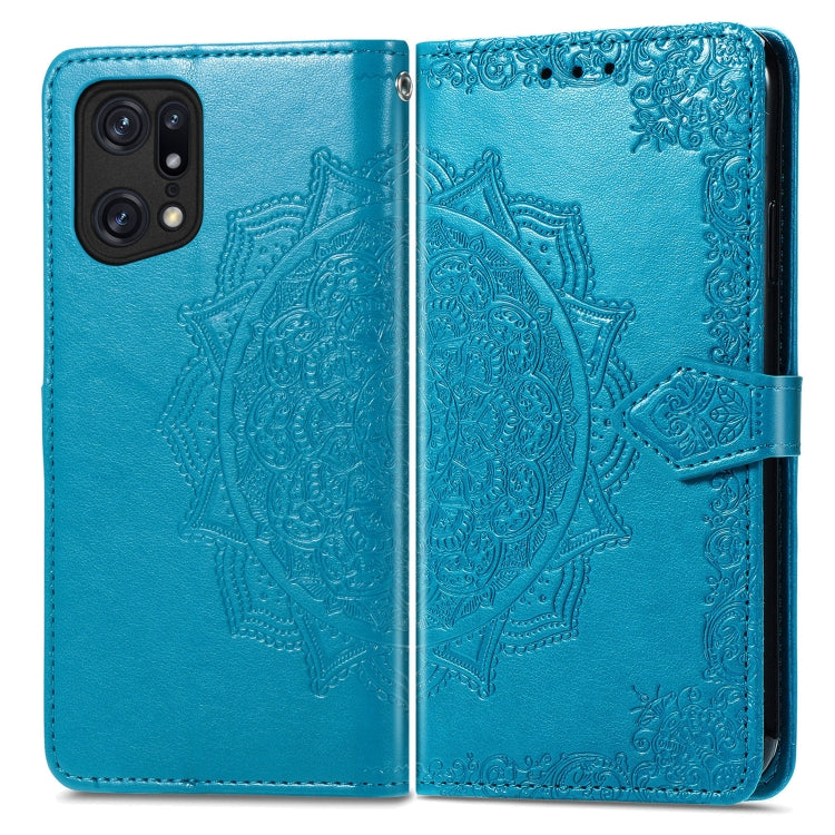 For OPPO Find X5 Pro Mandala Flower Embossed Flip Leather Phone Case