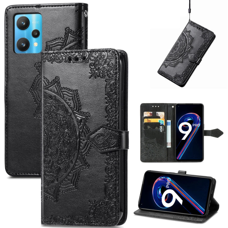 For OPPO Realme 9 Pro Mandala Flower Embossed Flip Leather Phone Case