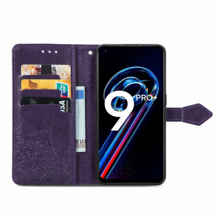 For OPPO Realme 9 Pro+ 5G Mandala Flower Embossed Flip Leather Phone Case