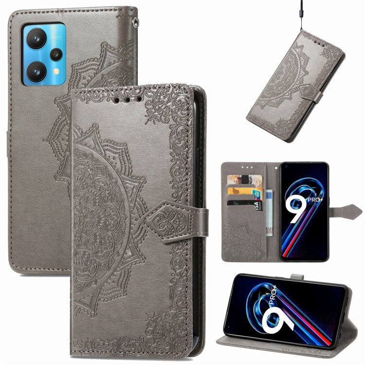 For OPPO Realme 9 Pro+ 5G Mandala Flower Embossed Flip Leather Phone Case