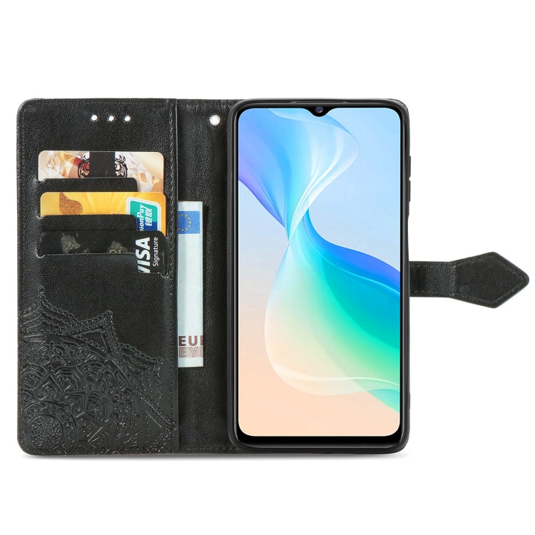 For vivo Y76 5G Mandala Flower Embossed Flip Leather Phone Case