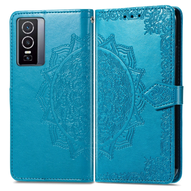 For vivo Y76 5G Mandala Flower Embossed Flip Leather Phone Case