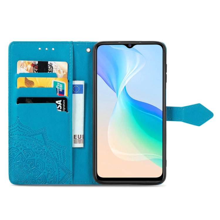 For vivo Y76 5G Mandala Flower Embossed Flip Leather Phone Case