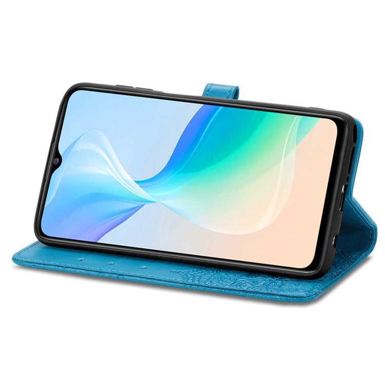 For vivo Y76 5G Mandala Flower Embossed Flip Leather Phone Case