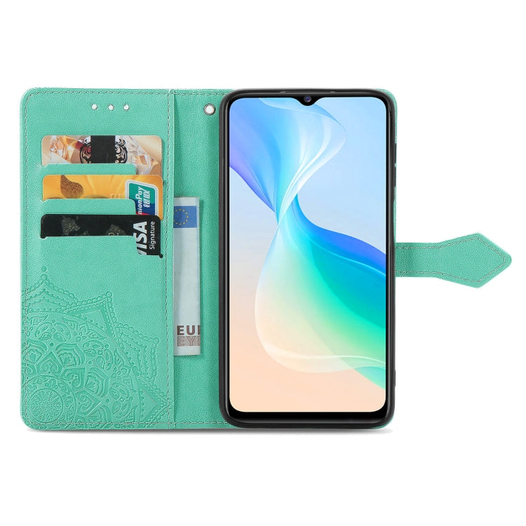 For vivo Y76 5G Mandala Flower Embossed Flip Leather Phone Case