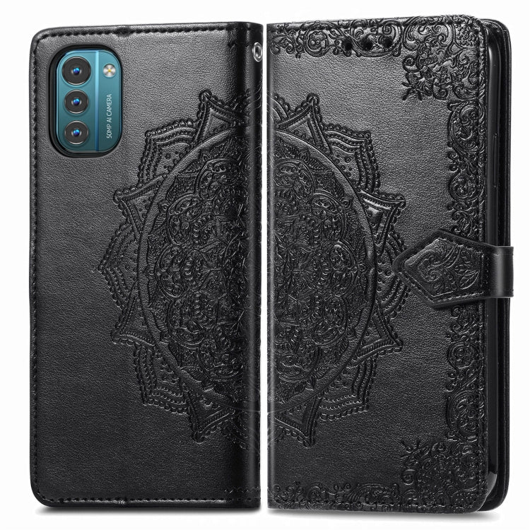 For Nokia G21 Mandala Flower Embossed Flip Leather Phone Case