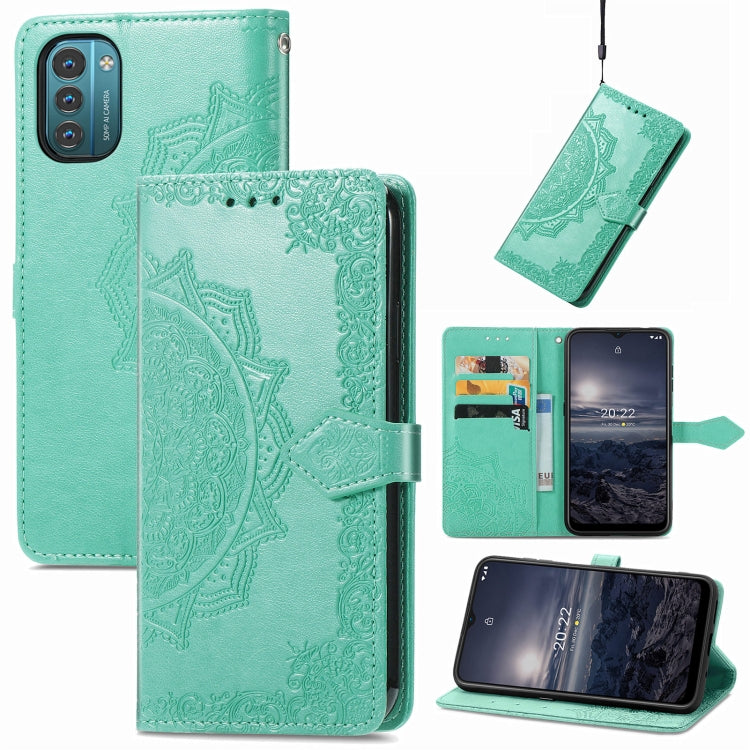 For Nokia G21 Mandala Flower Embossed Flip Leather Phone Case