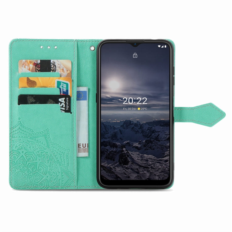 For Nokia G21 Mandala Flower Embossed Flip Leather Phone Case