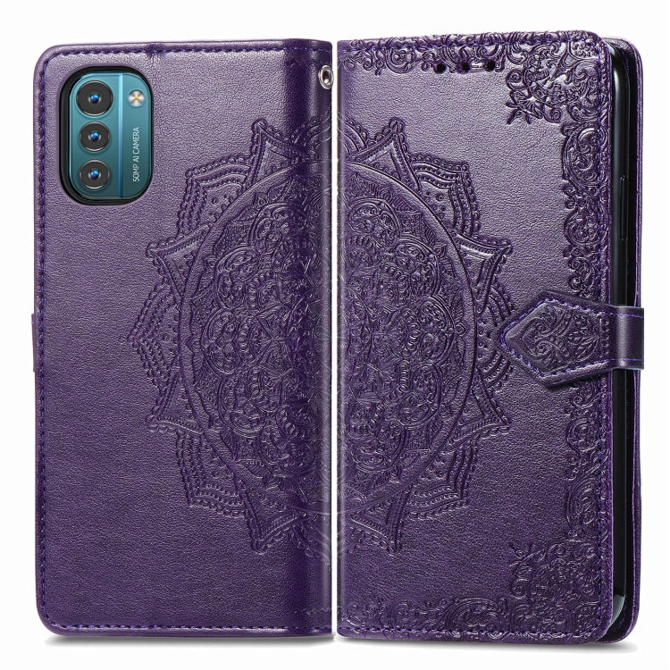 For Nokia G21 Mandala Flower Embossed Flip Leather Phone Case