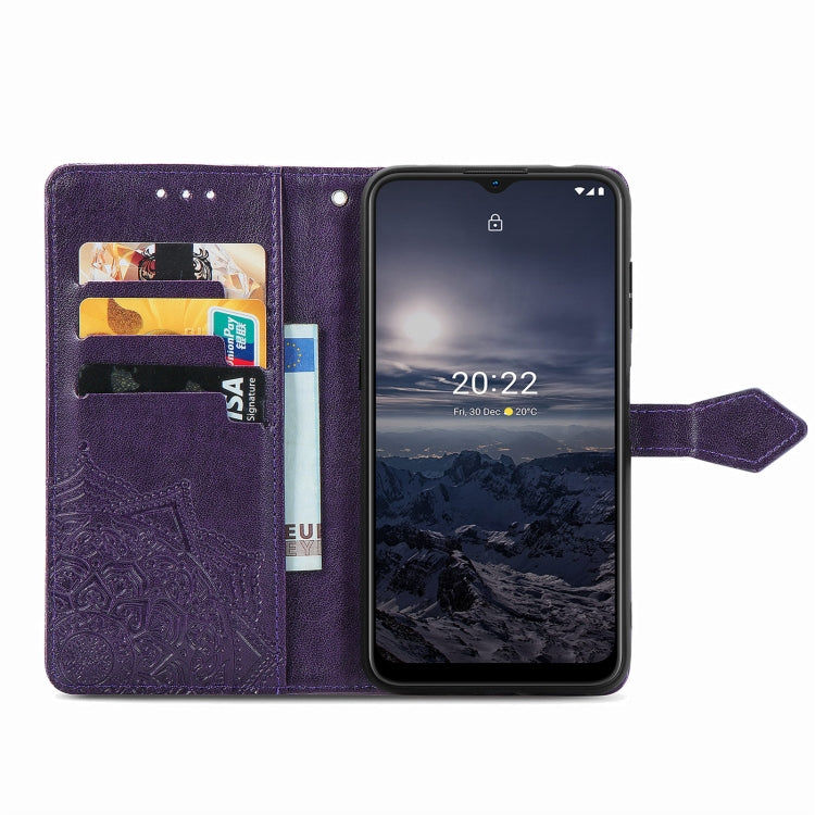 For Nokia G21 Mandala Flower Embossed Flip Leather Phone Case