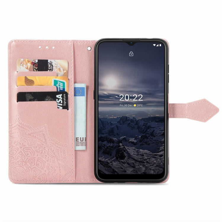 For Nokia G21 Mandala Flower Embossed Flip Leather Phone Case