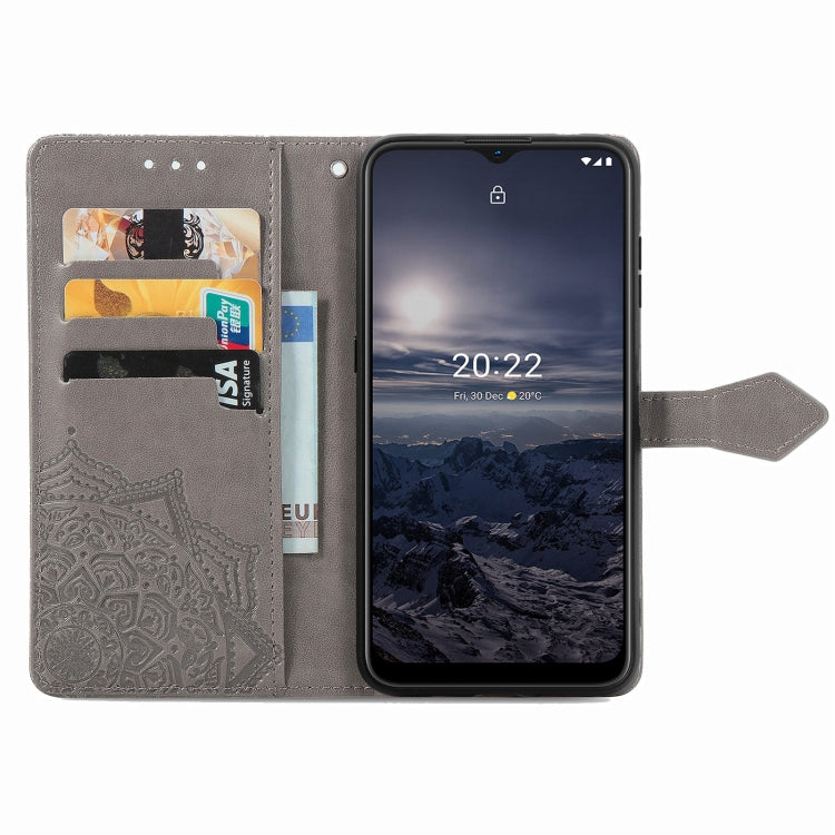 For Nokia G21 Mandala Flower Embossed Flip Leather Phone Case