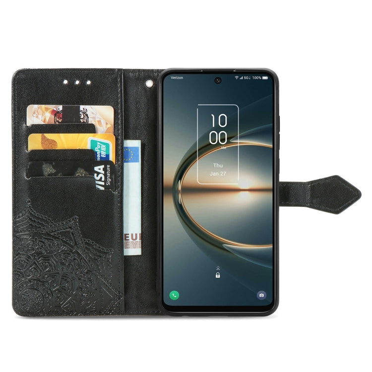 For TCL 30 V 5G Mandala Flower Embossed Flip Leather Phone Case