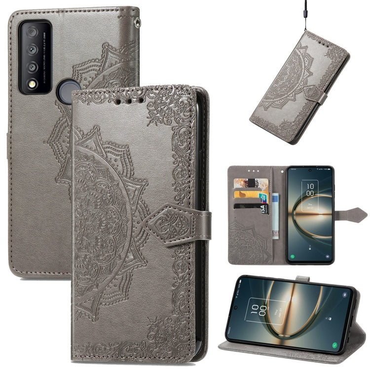 For TCL 30 V 5G Mandala Flower Embossed Flip Leather Phone Case