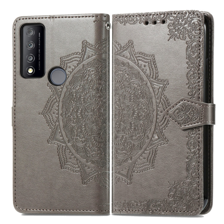 For TCL 30 V 5G Mandala Flower Embossed Flip Leather Phone Case