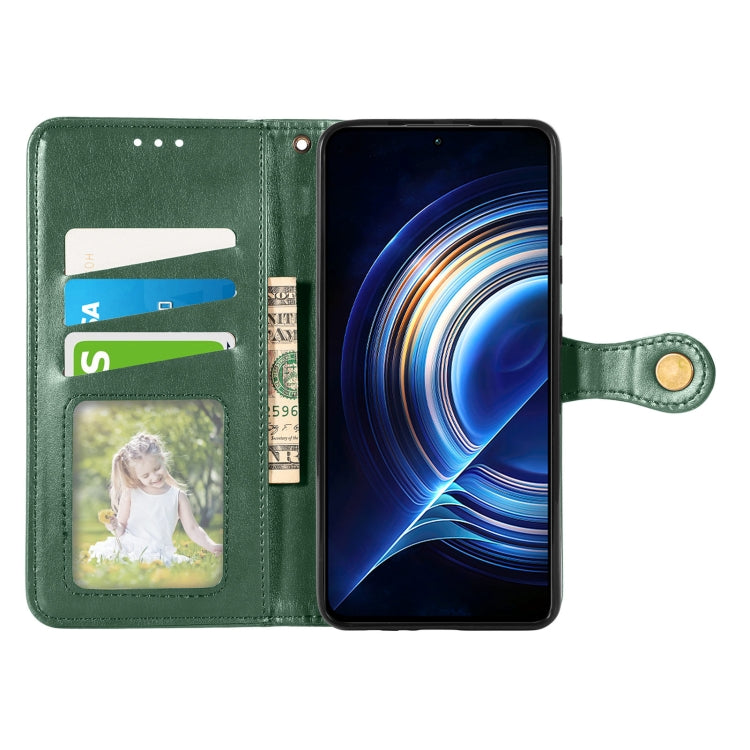 For Xiaomi Redmi K50 Pro Retro Solid Color Buckle Leather Phone Case