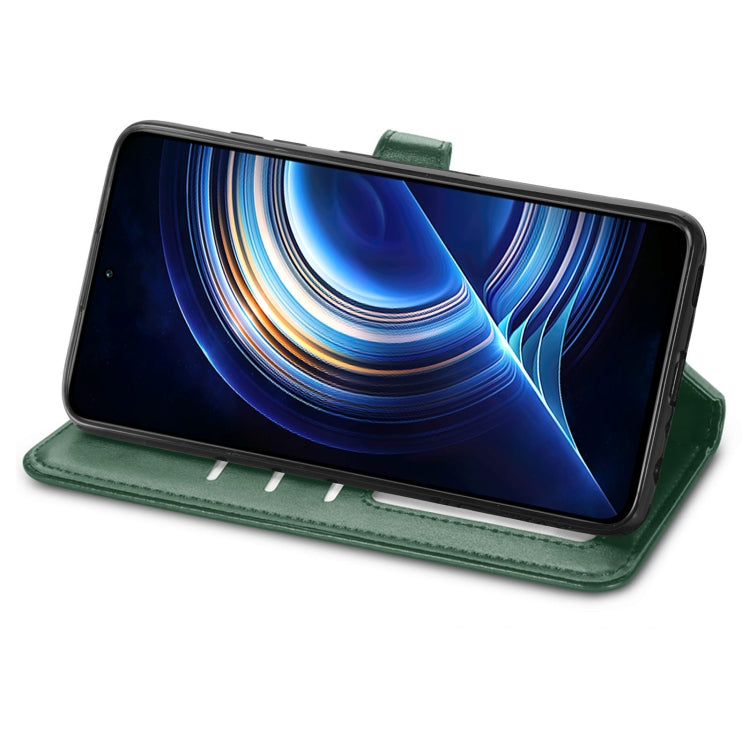 For Xiaomi Redmi K50 Pro Retro Solid Color Buckle Leather Phone Case