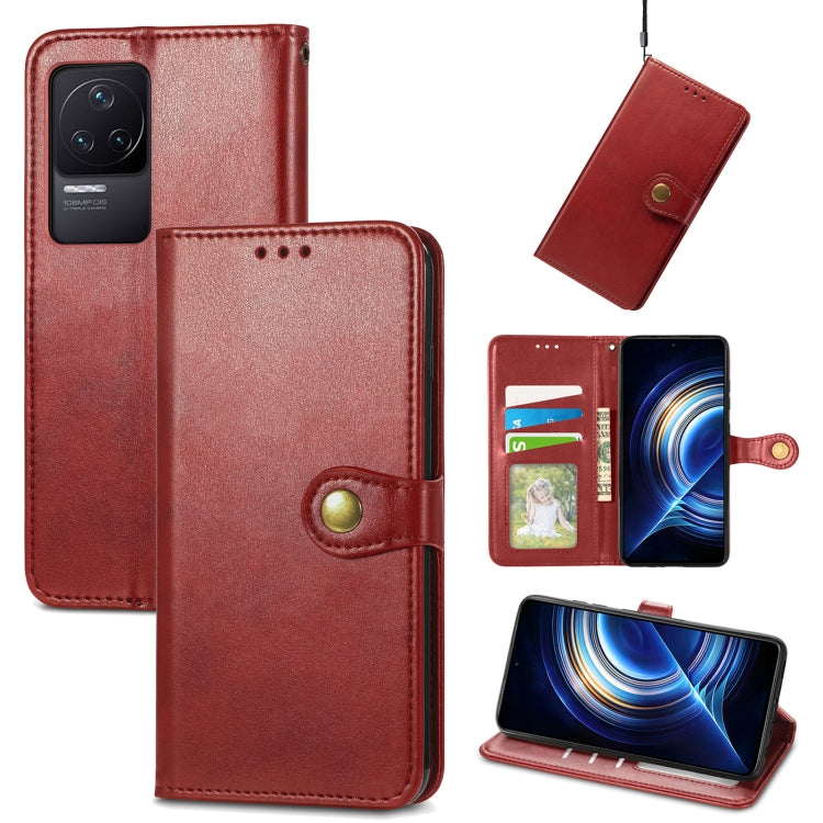 For Xiaomi Redmi K50 Pro Retro Solid Color Buckle Leather Phone Case