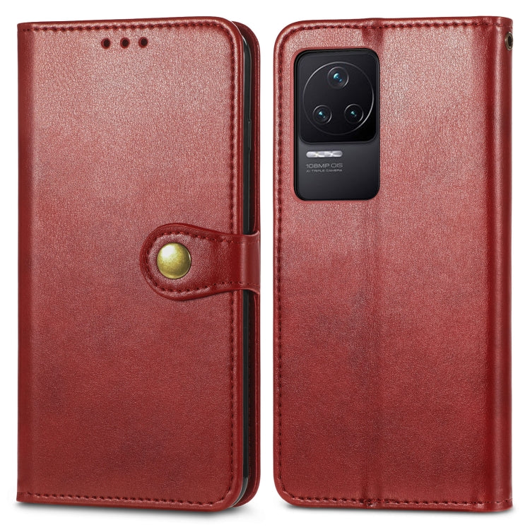 For Xiaomi Redmi K50 Pro Retro Solid Color Buckle Leather Phone Case