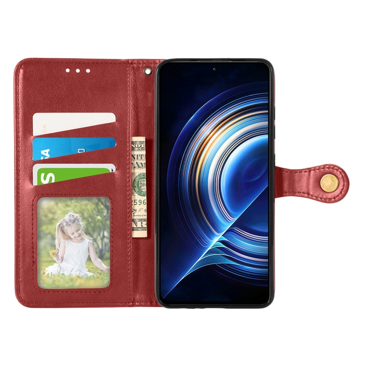 For Xiaomi Redmi K50 Pro Retro Solid Color Buckle Leather Phone Case