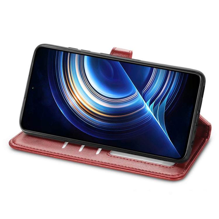 For Xiaomi Redmi K50 Pro Retro Solid Color Buckle Leather Phone Case