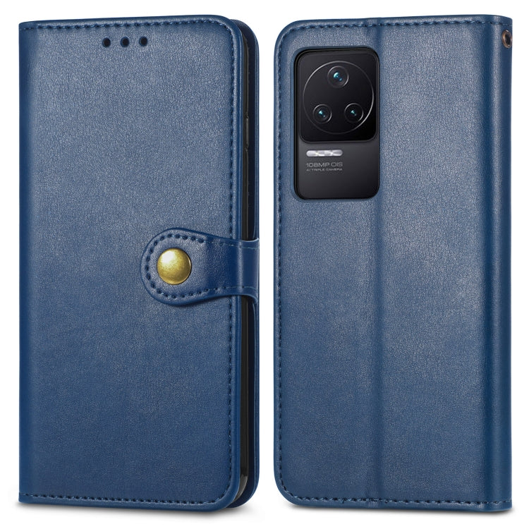 For Xiaomi Redmi K50 Pro Retro Solid Color Buckle Leather Phone Case