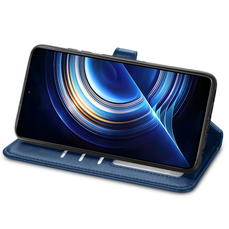 For Xiaomi Redmi K50 Pro Retro Solid Color Buckle Leather Phone Case