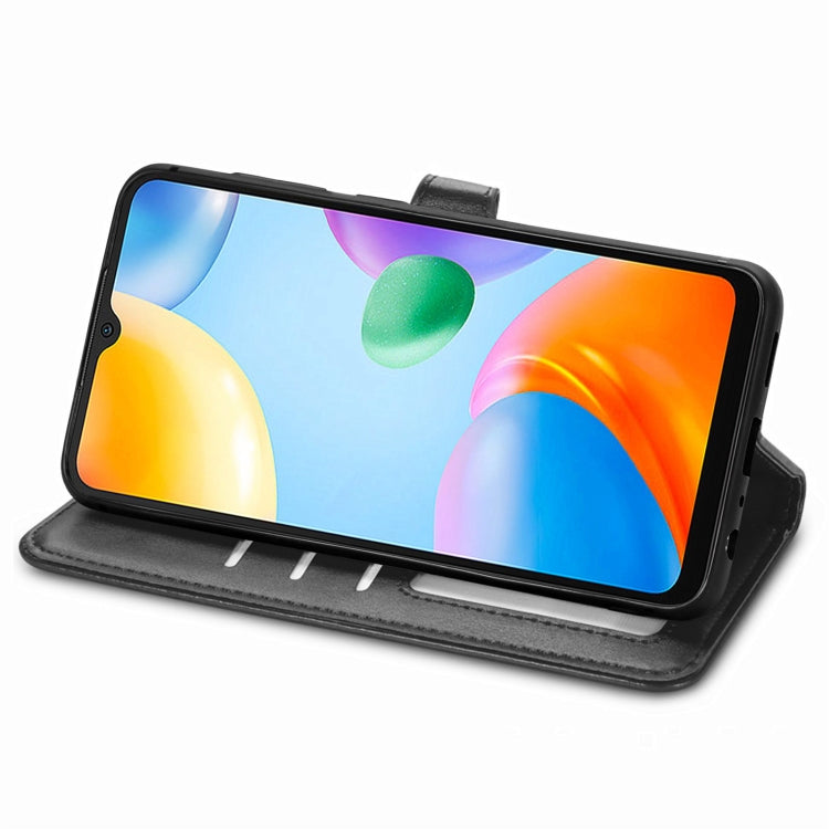 For Xiaomi Redmi 10C Retro Solid Color Buckle Leather Phone Case