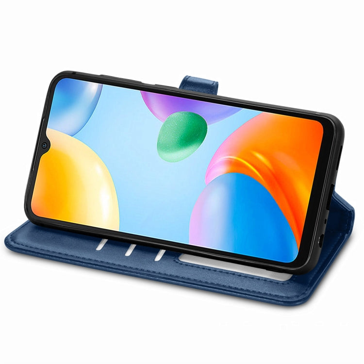 For Xiaomi Redmi 10C Retro Solid Color Buckle Leather Phone Case