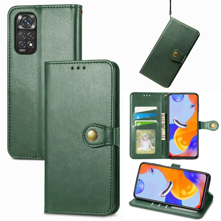For Xiaomi Redmi Note 11 Pro 4G Global Retro Solid Color Buckle Leather Phone Case