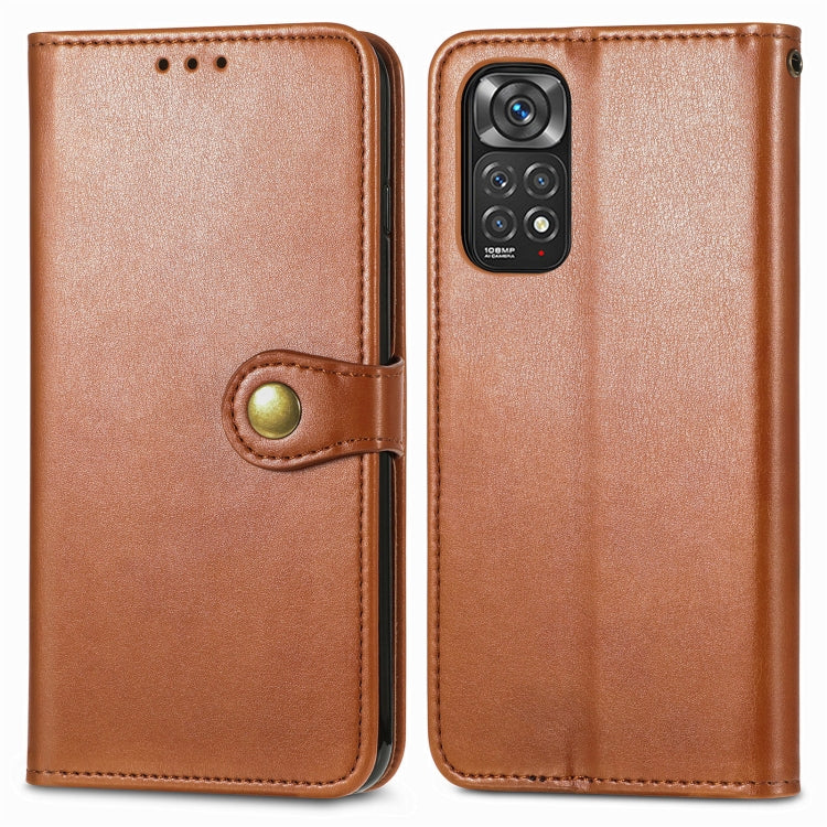 For Xiaomi Redmi Note 11 Pro 4G Global Retro Solid Color Buckle Leather Phone Case