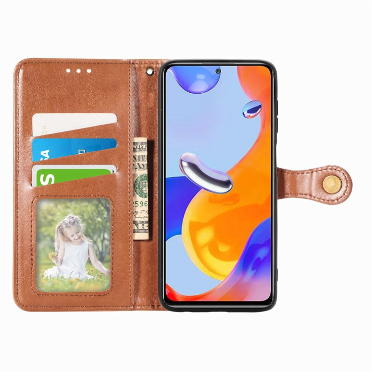 For Xiaomi Redmi Note 11 Pro 4G Global Retro Solid Color Buckle Leather Phone Case