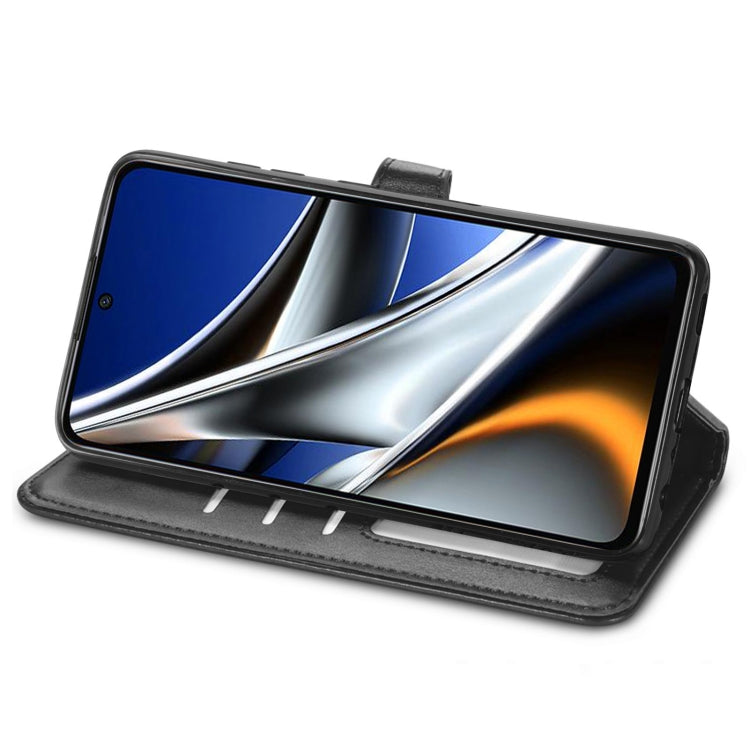 For Xiaomi Poco X4 Pro 5G Retro Solid Color Buckle Leather Phone Case