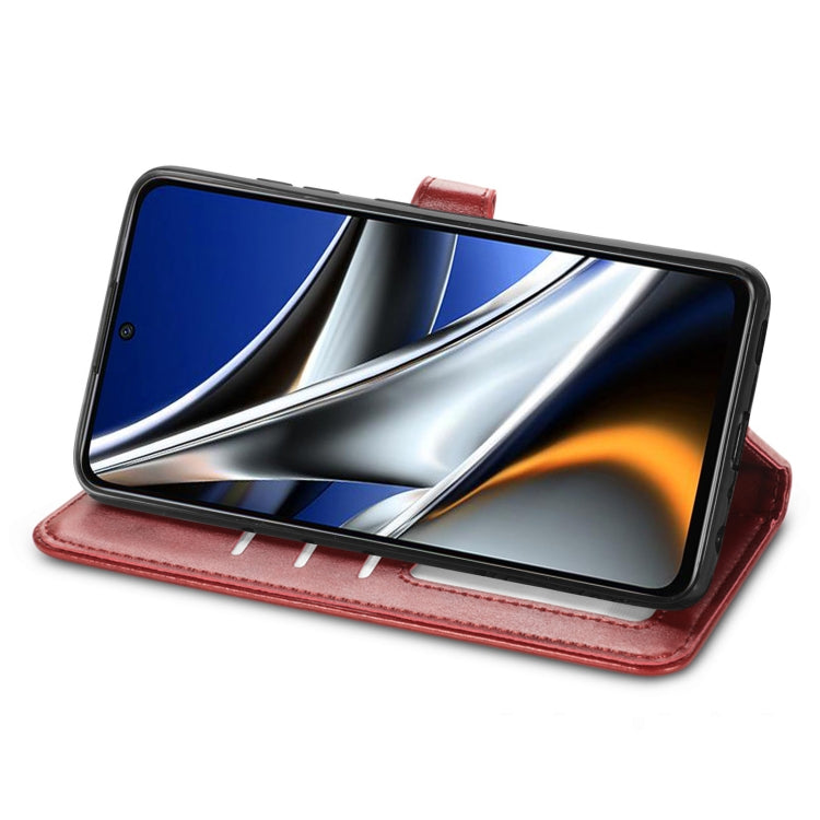 For Xiaomi Poco X4 Pro 5G Retro Solid Color Buckle Leather Phone Case