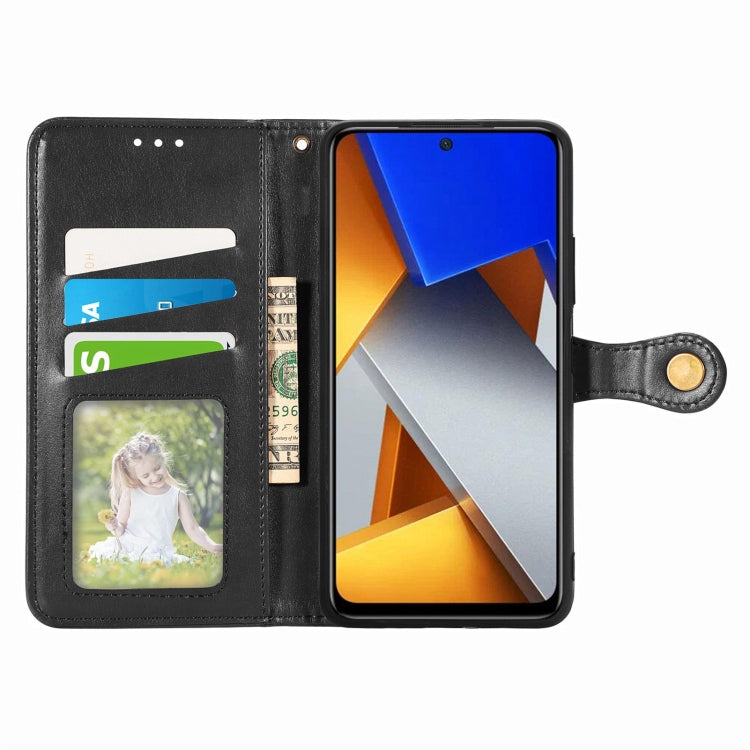 For Xiaomi Poco M4 Pro Retro Solid Color Buckle Leather Phone Case