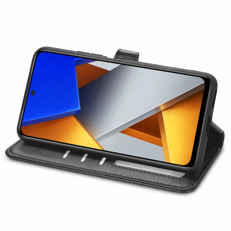 For Xiaomi Poco M4 Pro Retro Solid Color Buckle Leather Phone Case