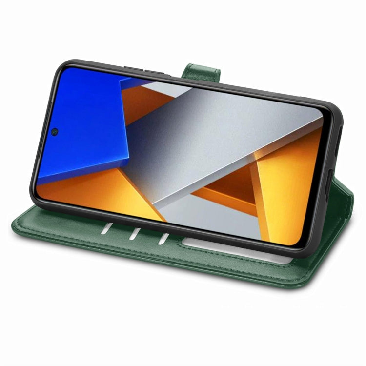 For Xiaomi Poco M4 Pro Retro Solid Color Buckle Leather Phone Case