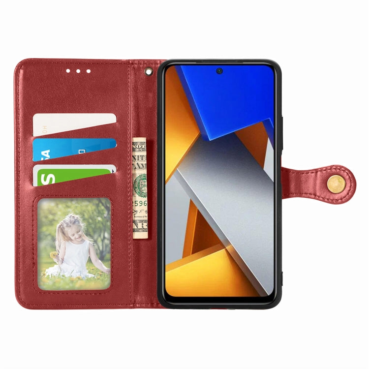 For Xiaomi Poco M4 Pro Retro Solid Color Buckle Leather Phone Case