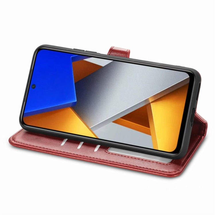 For Xiaomi Poco M4 Pro Retro Solid Color Buckle Leather Phone Case