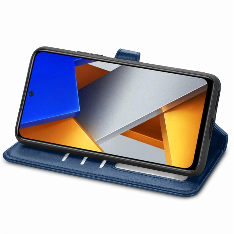 For Xiaomi Poco M4 Pro Retro Solid Color Buckle Leather Phone Case