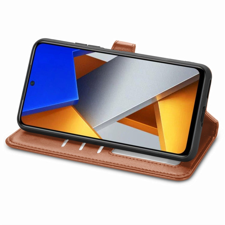 For Xiaomi Poco M4 Pro Retro Solid Color Buckle Leather Phone Case