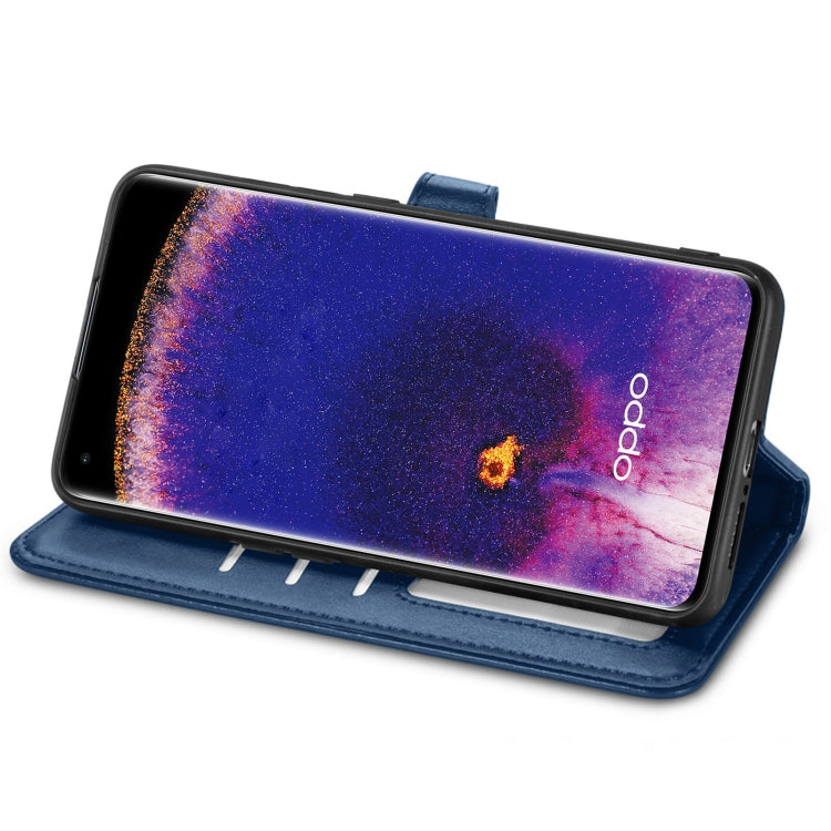 For OPPO Find X5 Pro Retro Solid Color Buckle Leather Phone Case