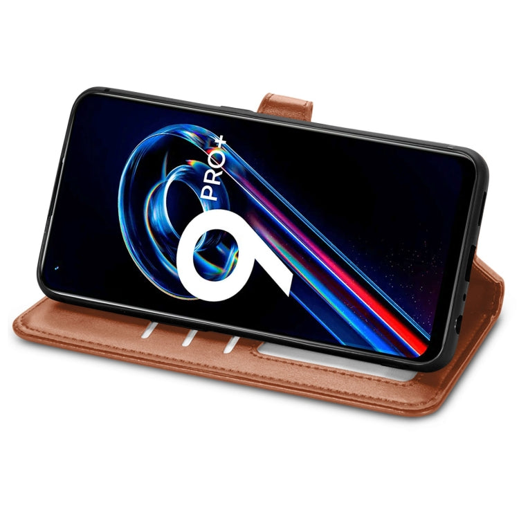 For OPPO Realme 9 Pro+ 5G Retro Solid Color Buckle Leather Phone Case