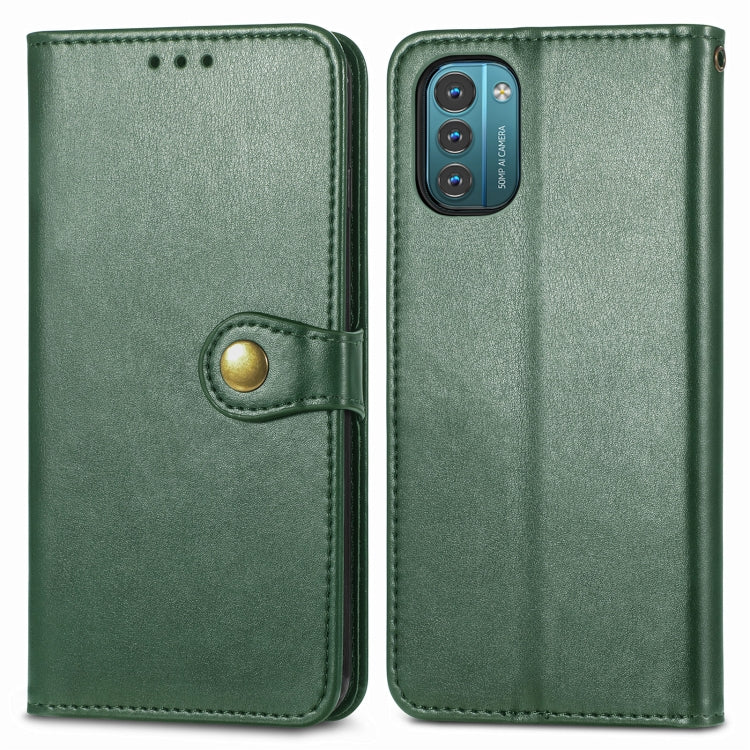 For Nokia G21 Retro Solid Color Buckle Leather Phone Case