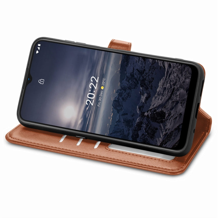 For Nokia G21 Retro Solid Color Buckle Leather Phone Case