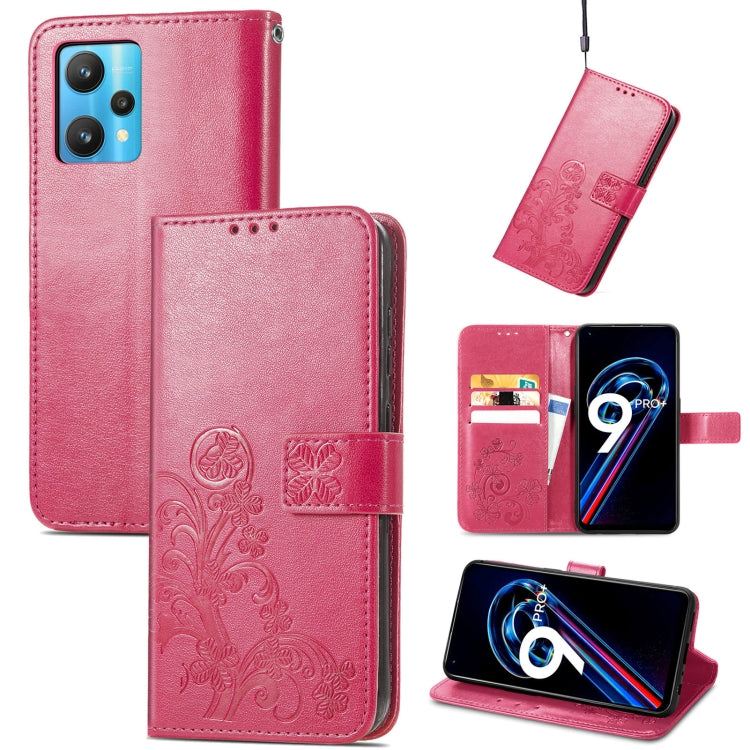 For OPPO Realme 9 Pro+ 5G Four-leaf Clasp Embossed Buckle Leather Phone Case