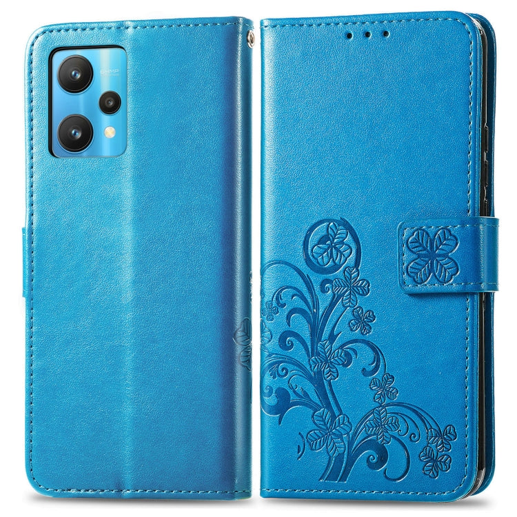 For OPPO Realme 9 Pro+ 5G Four-leaf Clasp Embossed Buckle Leather Phone Case