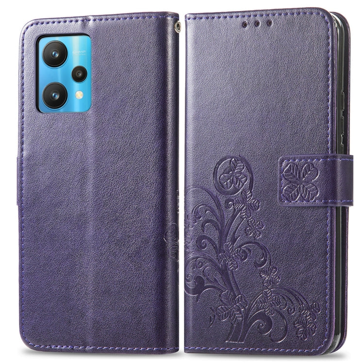 For OPPO Realme 9 Pro+ 5G Four-leaf Clasp Embossed Buckle Leather Phone Case